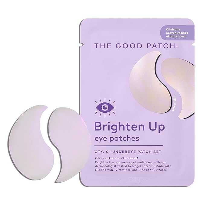 The Good Patch De-Puff Cooling Hydrogel Under Eye Patches for Puffy Eyes and Under Eye Bags, Made with Caffeine, Aloe Vera, Gotu Kola, Clinically Proven (6 Total Patch Sets)
