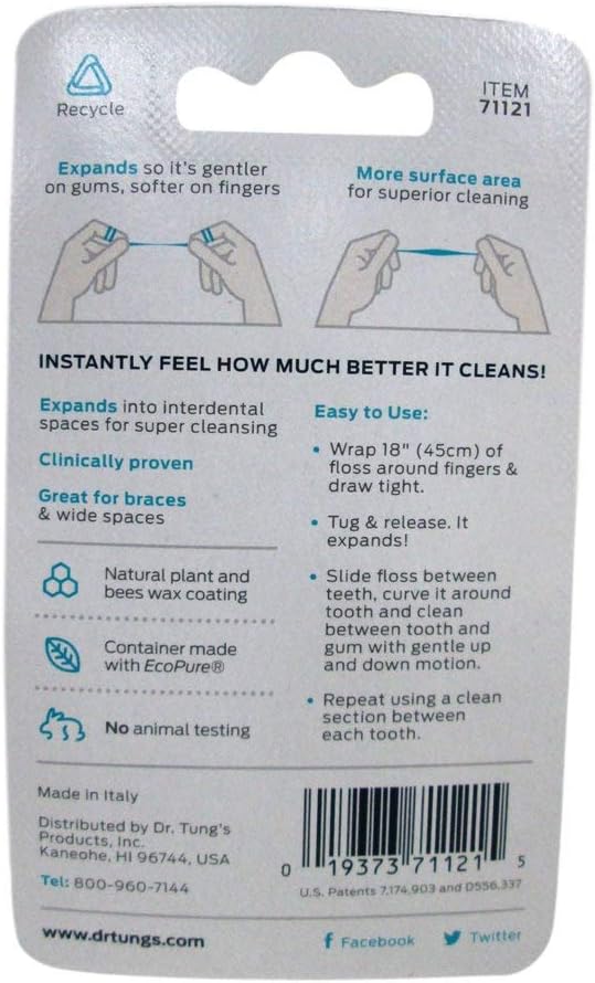 DrTung's Smart Floss - Natural Dental Floss, PTFE & PFAS Free, Gentle on Gums, Expands & Stretches, BPA Free - Cardamom Flavor (Pack of 4)