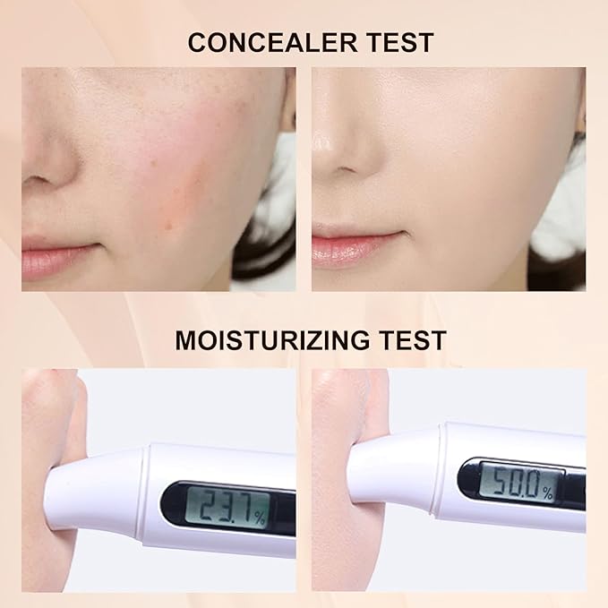 Mushroom Head Air Cushion CC Cream - Tattoo Cover up Makeup Waterproof Long-Lasting Moisturizing Concealer Foundation, Even Skin Tone for All Skin Types (Buff Beige)