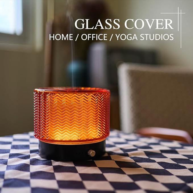 Glass Essential Oil Diffuser - 140ml Ultrasonic Aroma Diffuser with Adjustable Mist Modes, 4 Timers, and Mood Light