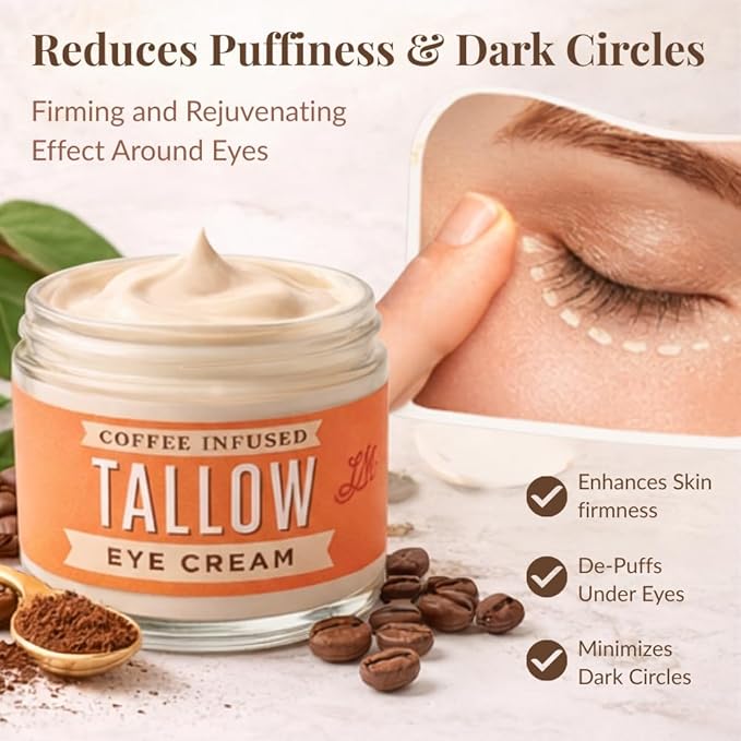 Lady May Coffee-Infused Tallow Eye Cream – Brighten, Firm & Revitalize Naturally