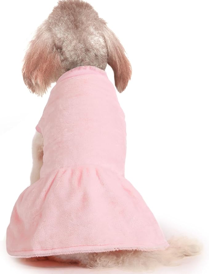 FabriCastle 3-Pack Winter Dog Sweater Dresses XXS XS for Small Female Dogs & Cats- Ultra-Soft Warm Puppy Coats | Stylish Dog Dresses (Pink,Violet,Rosepink, XX-Small)