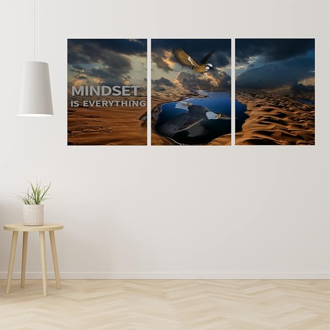 3 Panels Inspirational Canvas Poster Motivational Wall Art Inspirational Wall Art Entrepreneur Quotes Artwork Painting Picture for Framed Home Decoration Living Room office bedroom 72" W x 36" H