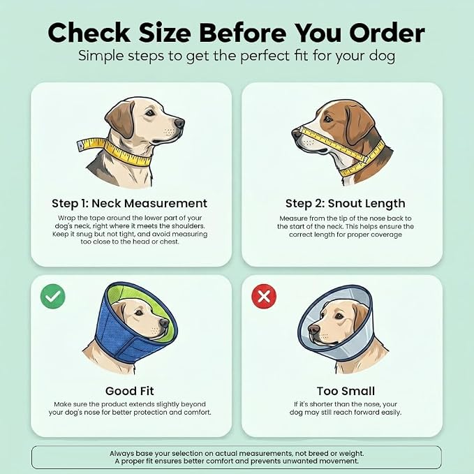 Soft Dog Cone Collar – Comfortable Cone for Dogs to Stop Licking After Surgery, Elizabethan Collar for Large Dogs, Adjustable Dog Donut Collar for Inflatable & Comfy Recovery (S)