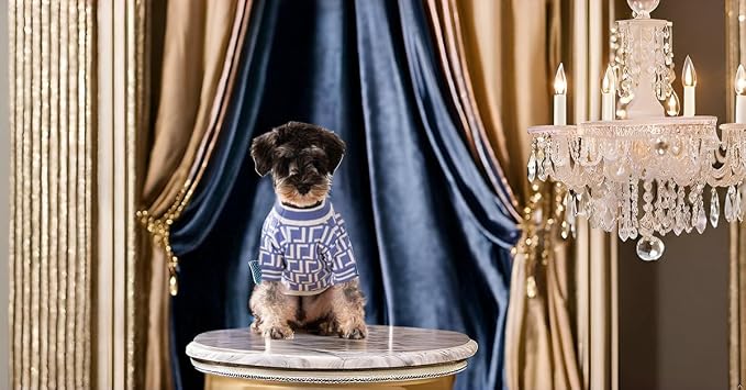 Dog Sweater for Small Dogs, Designer Dog Clothes, Luxury Furdi, Soft Knit | Designer dog clothes for small dogs with soft knit comfort, luxury styling and easy pullover fit for Yorkies in cold weather.