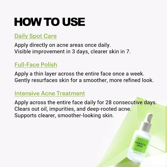 2% Salicylic Acid (BHA) Serum for Acne & Blackheads - Unclogs Pores, Oil Control, Sensitive-Skin Safe, Fragrance-Free,1 fl.oz