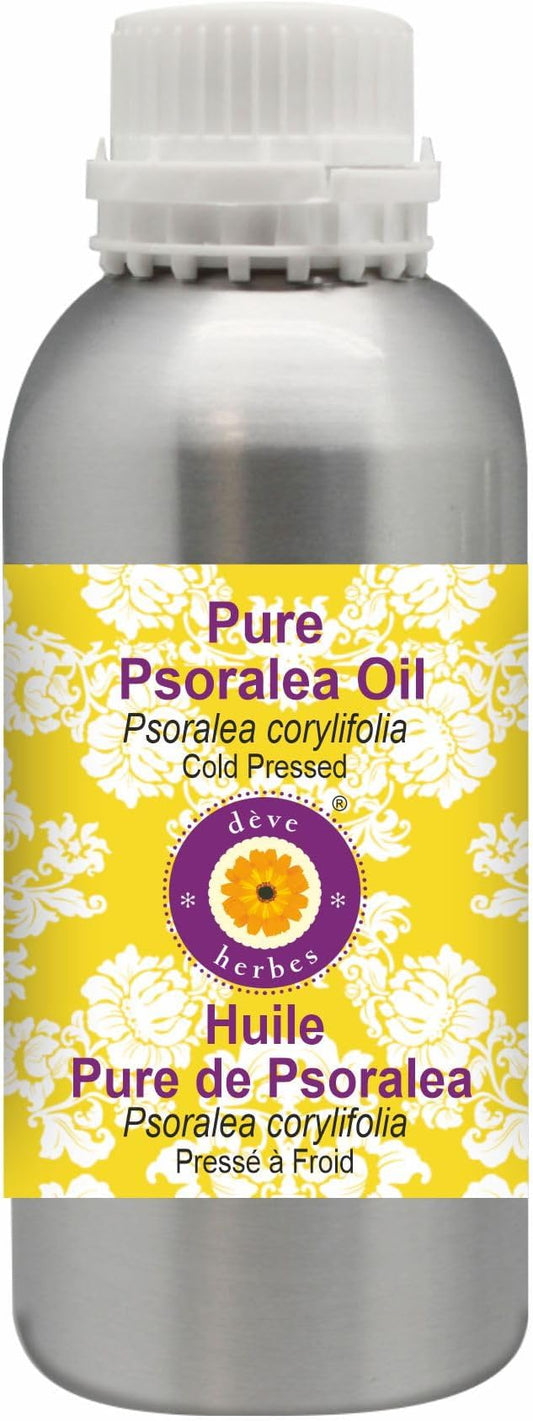 Deve Herbes Pure Psoralea Oil (Psoralea corylifolia) Cold Pressed 630ml (21 oz)