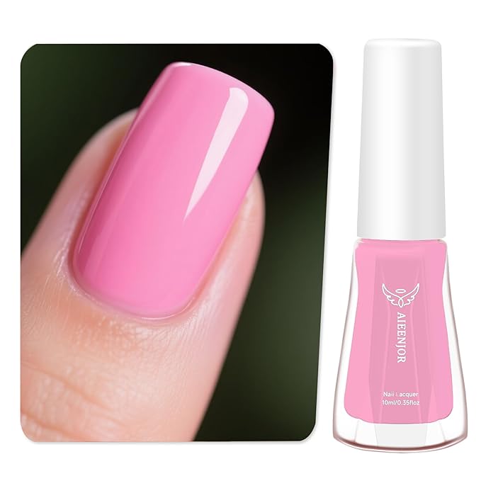 Pink Nail Polish, Nude Pink Quick Dry Nail Polish, Streak Free Fingernail Polish for Autumn Wedding Nails, Cozy Fall Manicure, Back to School Nail Looks, Salon Quality at Home, 0.35 fl oz