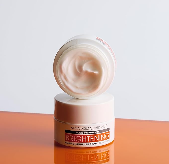 Advanced Clinicals Vitamin C + Caffeine Eye Balm Face Moisturizer | Under Eye Cream For Improving Appearance Of Dark Circles, Puffiness, Bags Under Eyes, & Look Of Dark Spots, 1 Fl Oz