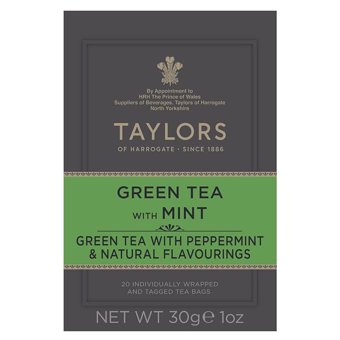 Taylors of Harrogate Green Tea with Mint, 20 Count (Pack of 2)