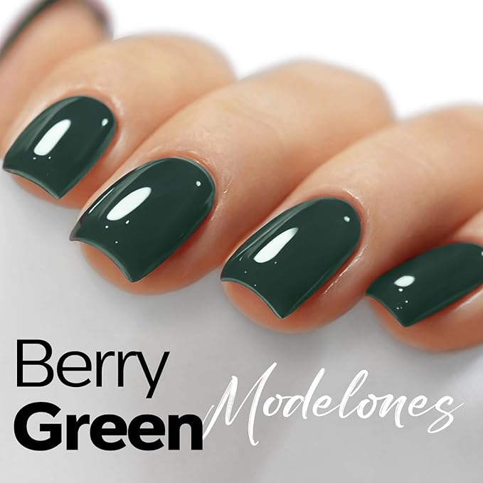 modelones Green Gel Nail Polish Deep Green Gel Polish Soak Off Foreset Nail Polish Manicure Gift 15 ML