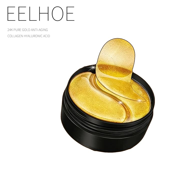 24K Gold Collagen Under Eye Patches – Hydrogel Masks for Dark Circles, Puffiness & Wrinkles – Brightening Anti-Aging Eye Gels, Moisturizing for All Skin (60 Pairs)