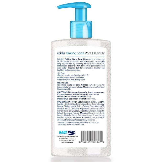 Epielle Baking Soda Pore Cleanser | Oil-Free, Gentle Daily Use | Cleanse & Exfoliate Pores for Oily & Combination Skin | 6.77 FL OZ | 1 Pack | Korean Skincare
