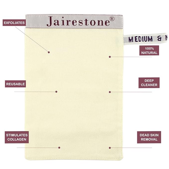 Jairestone Silk Exfoliating Mitt for Body - Deep Body Scrubber & Dead Skin Remover - Premium Kese Glove for Shower & Spray Tan Removal - Effective Exfoliator for Smooth, Glowing Skin