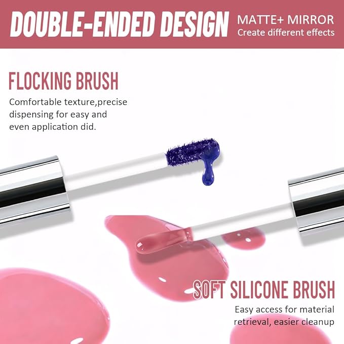 2-in-1 Fuchsia Lip Stain Peel Off & Hydrating Plumping Lip Oil with Tweezer, of Women Long Lasting Waterproof Peel Off Lip liner Tattoo, Highly Pigmented for All Skin Types 04#