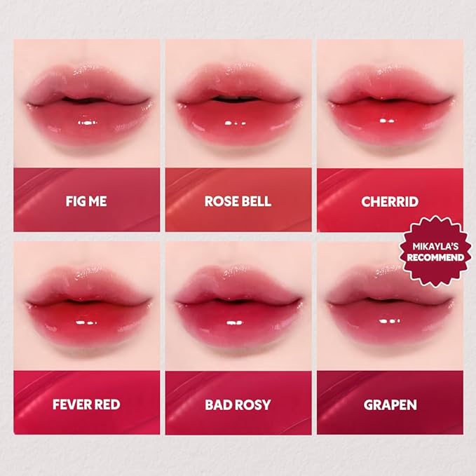 TIRTIR [*Mini Size Waterism Tinted Lip Gloss #20 Fever Red, 0.06 Fl Oz – Kiss Ready Lipgloss, 12H Long Lasting Non Sticky Natural Tinted Glow Korean Multiuse Cheek and Lip Tint for Women gift