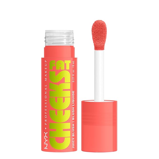 NYX PROFESSIONAL MAKEUP Fat Cheeks Liquid Blush, Buildable, Dewy Blush with Long-Lasting 12HR Wear - Papaya Plump (Soft Rose)