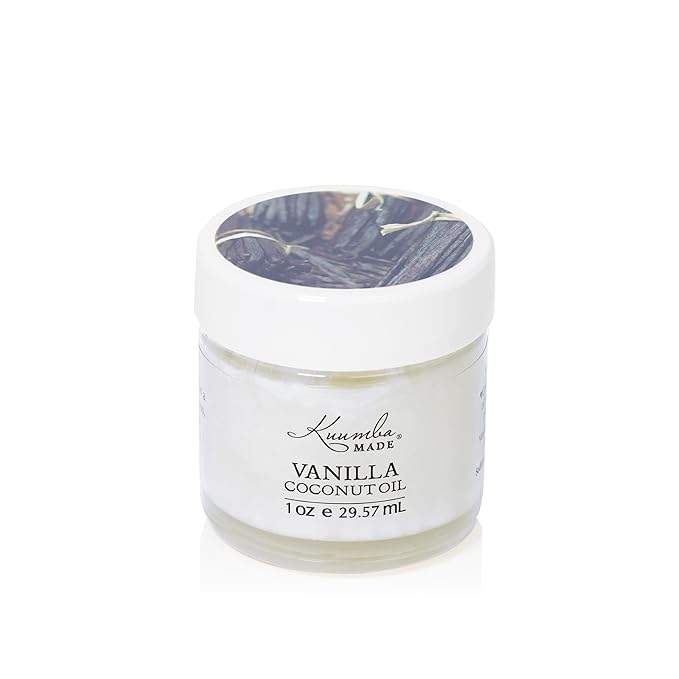 Kuumba Made Botanically Infused Vanilla Coconut Oil, Organic Daily Moisturizer for Skin & Nourishing Hair Mask, 1 Oz