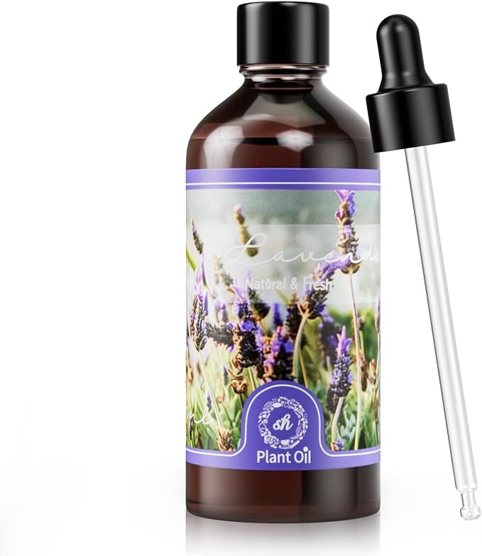 Lavender Essential Oil with Glass Dropper,Fragrance Oils for Aromatherapy | Pure Essential Oils for Diffusers for Home, Perfect for Diffuser, Yoga, DIY Candle and Soap Making - 100ml(3.38 fl oz)