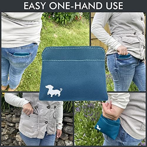 Small Dog Treat Pouch – Slim Magnetic Pocket Dog Treat Bag for Walking & Training – Discreet Clip On Treat Pouch for Leash, Waistband or Pocket – Mess Free Storage (Turquoise)