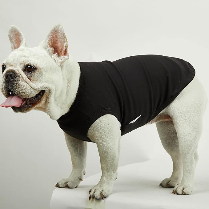 Dog Sleeveless Tank Top Cotton Shirts for Dogs Plain Sleeveless T-Shirts Soft Breathable Cool Dog Shirt pet Clothes (X-Large, Black)