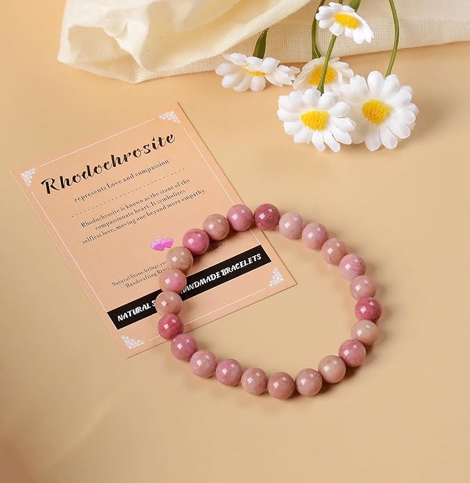 AD Beads Handmade Gemstone Stretch Elastic Bracelet Crystal Healing Reiki Nature's Beauty and Spiritual Essence Unisex
