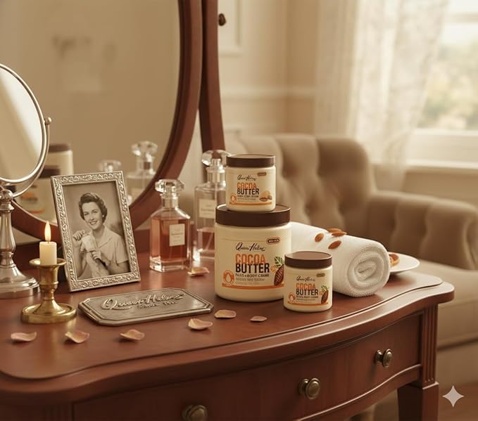 Queen Helene Cocoa Butter Face & Body Cream – Extra Rich Moisturizing Formula for Dry Skin | Softens, Smooths & Restores Radiance | 4.8 oz Jar