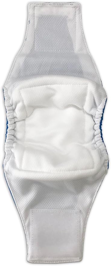 Paw Inspired Washable Male Dog Wraps, Assorted/White Lining, Medium, 3 Pack | M Size, Blue/Green/Brown Colors, Reusable Cloth Belly Bands for Potty Training, Marking, Incontinence, Travel, Surgery