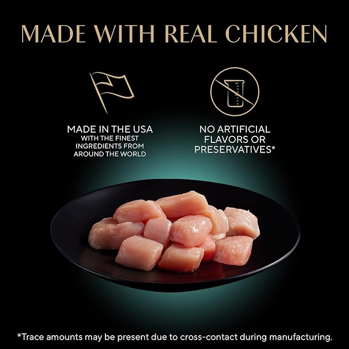 Sheba Perfect Portions Cuts Wet Cat Food, Roasted Chicken, 2.6 oz, 24 ct | Grain-free, Roasted Chicken, 48 servings, no fillers or artificial flavors, essential vitamins & minerals, twin-pack trays