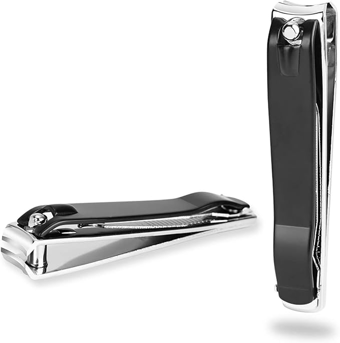 Large Nail Clippers Set,2 Pcs Premium Stainless Steel Fingernail & Toenail Clippers Curved Blade with Sharp and Sturdy Blade