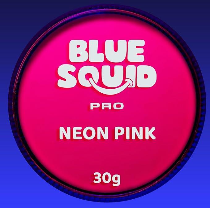 Blue Squid Face Paint Water Based Single Cake Professional Face Paint & Body Paint - Water Activated, Kids Adults Face Painting for Costume, Halloween Makeup, Cosplay - Neon Pink Face Paint 30g