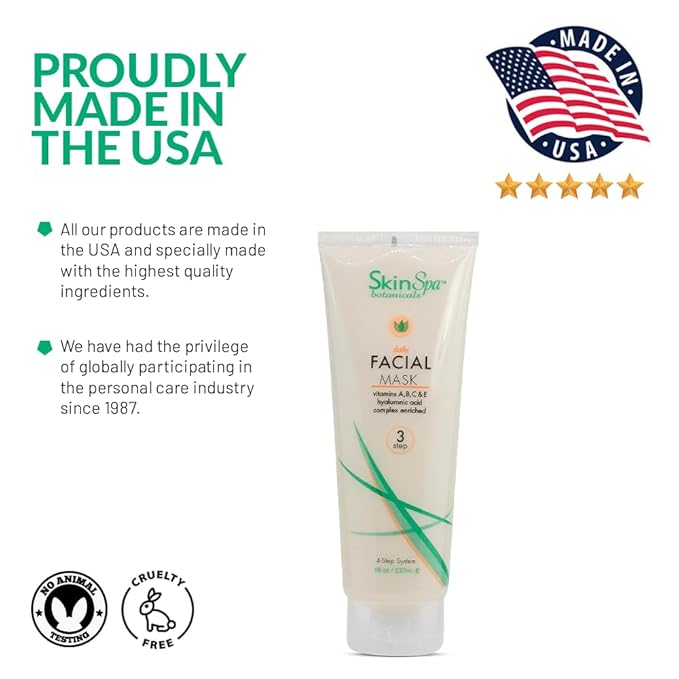 Clay Face Mask, Skin Care Instant Detox Mud Mask, 8 Oz - Daily Deep Facial Cleansing, Detoxifies, Brightens, and Cleans Blackheads and Clogged Pores