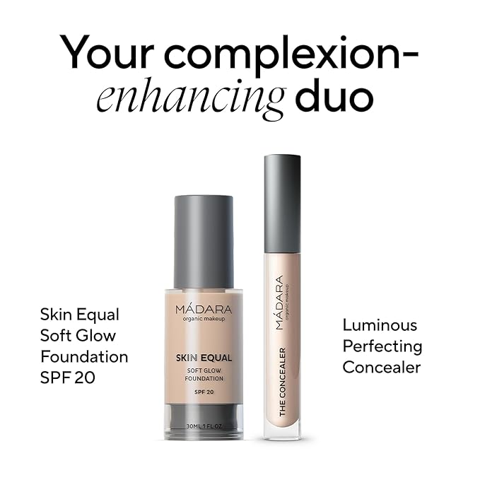 MADARA Liquid Foundation Face Makeup – Skin Equal Soft Glow Mineral Foundation SPF15 PORCELAIN IVORY 10-30 ml, Hyaluronic Acid, Buildable Medium Coverage, Dewy Finish, Vegan, COSMOS natural certified