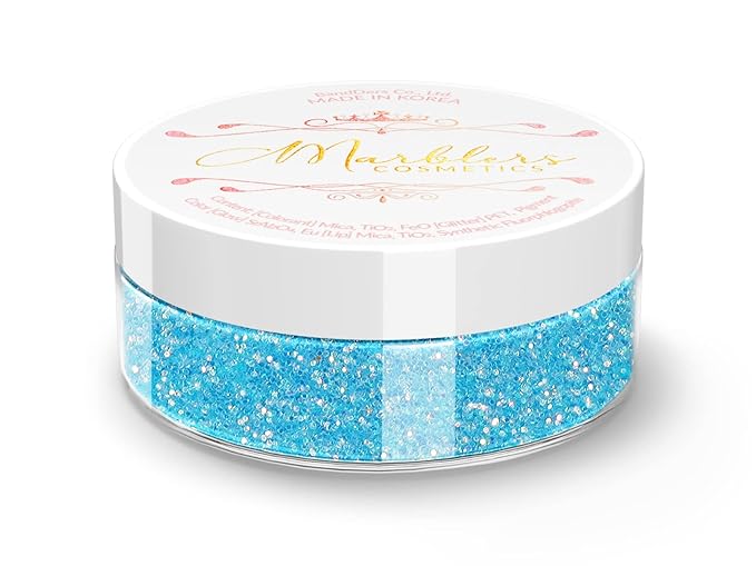 MARBLERS Holographic Face & Body Glitter [Rainbow Sky] 0.18oz (5g) | Fine | Non-Toxic | Vegan | Cruelty-Free | Festival, Rave & Party Makeup | Eye, Hair, Nail Polish, Eyeshadow | Nail Art | Gel Nail