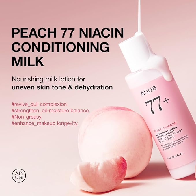 ANUA Peach Niacin Conditioning Lotion, Face Moisturizer with Vitamin B12, Ceramide, Panthenol, Hyaluronic Acid, Lightweight, Korean Skin Care for Glass Skin (150ml, 5.07 fl.oz.)