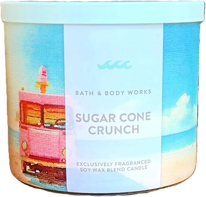 Bath & Body Works 3 Wick Candle - Summer Favorites (Sugar Cone Crunch)