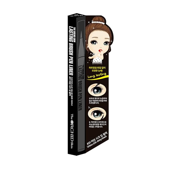 The Orchid Skin URBAN CHIC DEEP BLACK PEN LINER for Eye line, Korean Brand 0.1oz