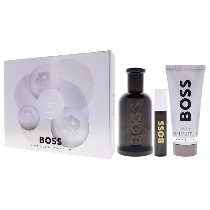 Hugo Boss/ Boss Bottled No. 6 for Men - 3 Pc Gift Set 3.3oz Parfum Spray, 0.33oz Parfum Spray (Mini), 3.3oz Shower Gel