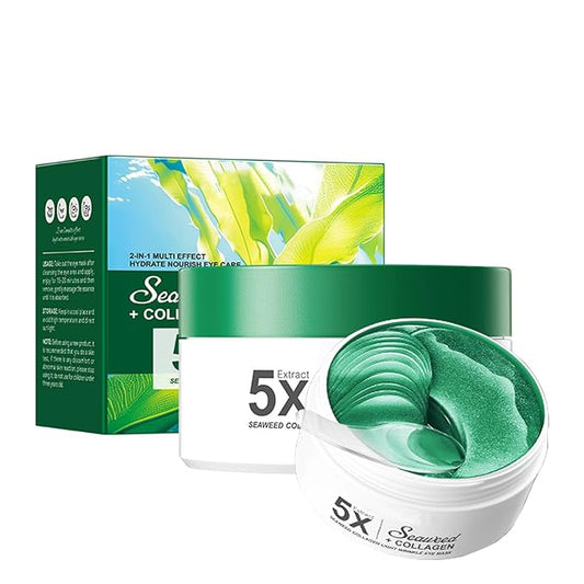 Seaweed Extract Under Eye Patches (80 Pieces) with Collagen & Hyaluronic Acid,Moisturizing Eye Mask for Dark Circle & Puffy Eyes & Bags & Wrinkles, Hydrating Under Eye Gel Mask for Fine Lines