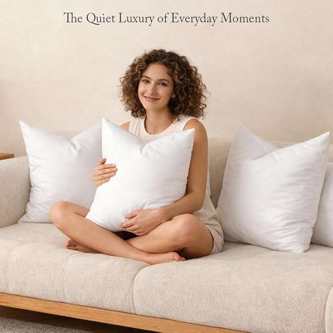 puredown® Feather Down Pillow Inserts, 20x26 Indoor Decorative Pillow Inserts for Bed, Sofa and Couch, Set of 2, Standard Size