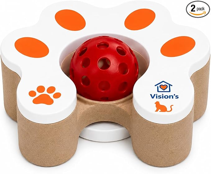 Vision's Cat Toy, Magic Organ Cat Interactive Scratcher Cardboard with Bell Ball, Foldable & Changeable Accordion Shape Exercise Anxiety Relief Toy for Indoor Cats(1PCS)