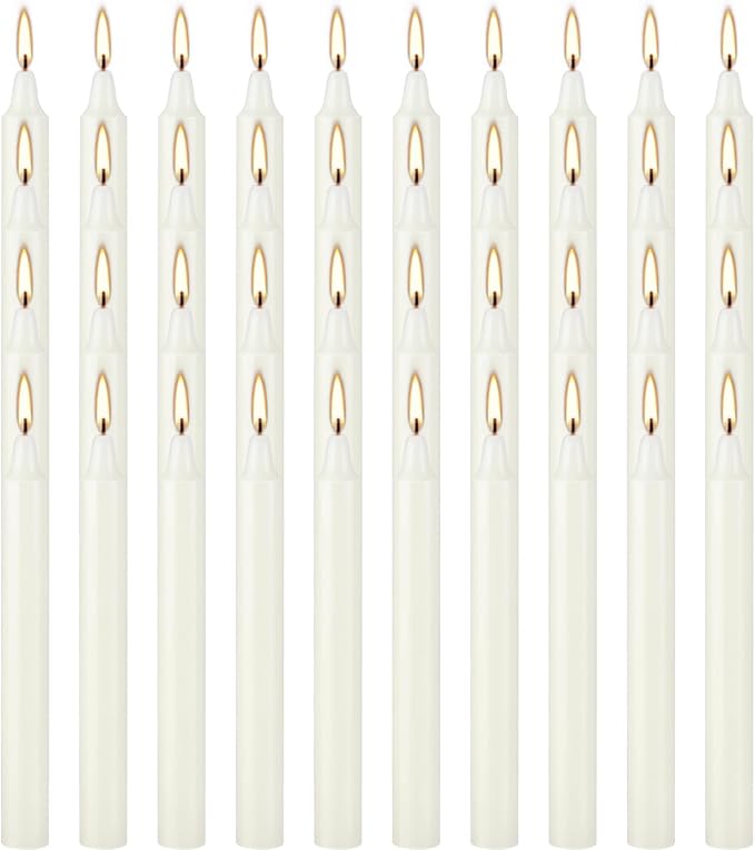 4 Inch Tall 40 Pack Ivory Candles Mini Unscented Taper Candles for Christmas,Household, Wedding, Rituals, Prayer, Birthdays, Meditation, Altar,Party and Home Décor Candlesticks