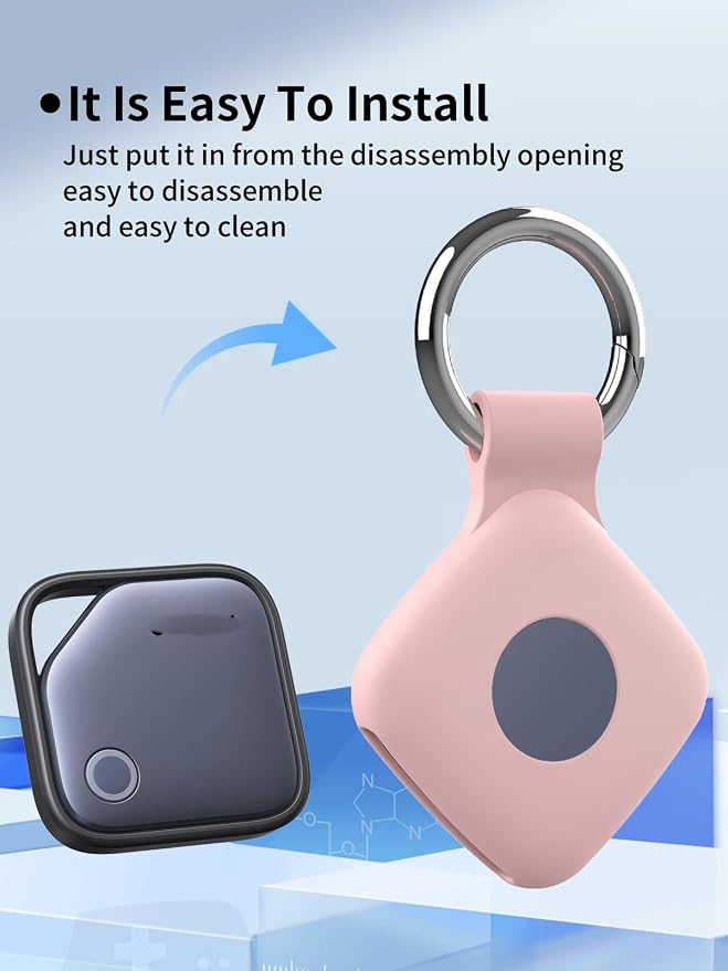 Case for UGREEN Tracker Tags, Shockproof Silicone Cover. | Shockproof & anti - slip, protects against scratches. Precise cutouts ensure full functionality. Pink(2 Pack).