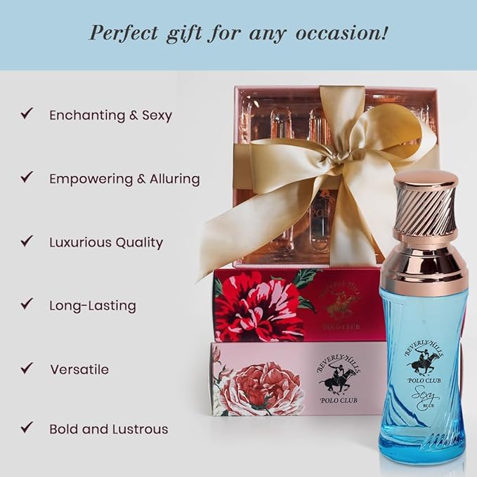 Beverly Hills Polo Club SEXY BLUE - Perfume for Women with Notes of Vanilla, Musk & Sandalwood- Sweet Floral Fragrance Scent - Eau De Parfum Spray 3.40fl.oz / 100ml