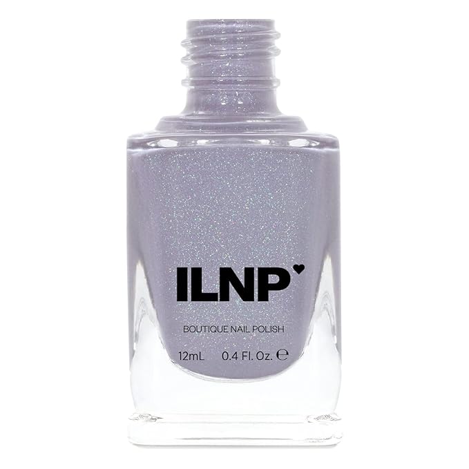 ILNP ASAP - Soft Lavender Blue Neutral Nail Polish, Subtle Holographic, Chip Resistant, 7-Free, Non-Toxic, Vegan, Cruelty Free, 12ml