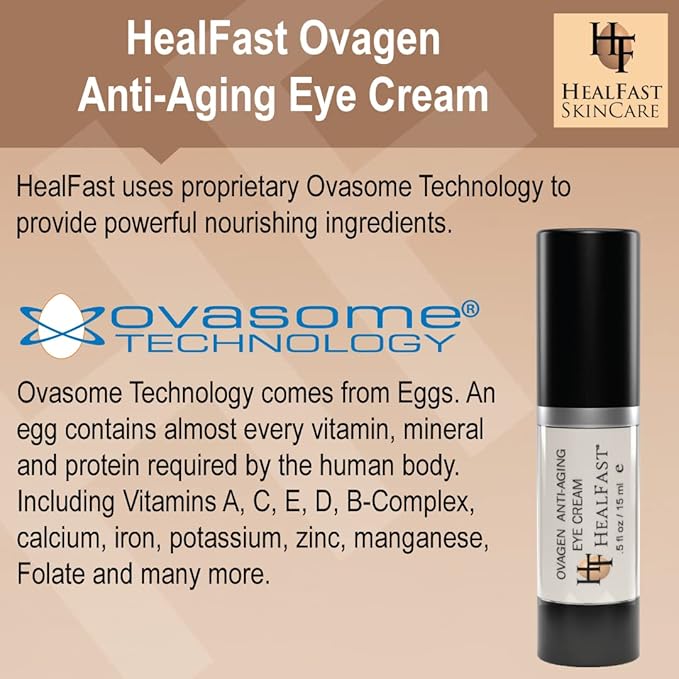 HealFast Ovagen Anti-wrinkle Eye Cream With Retinol (0.5 Oz) & Hyaluronic Acid To Brighten Dark Circles – Reduce of Puffiness – Suitable For All Skin Types