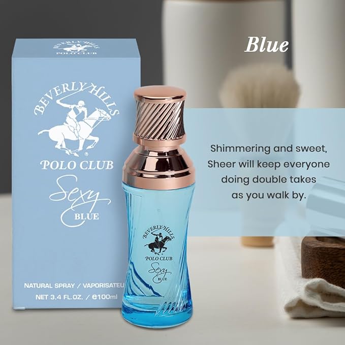 Beverly Hills Polo Club SEXY BLUE - Perfume for Women with Notes of Vanilla, Musk & Sandalwood- Sweet Floral Fragrance Scent - Eau De Parfum Spray 3.40fl.oz / 100ml
