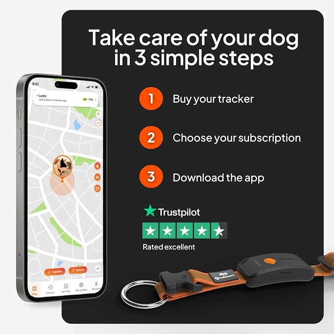 Weenect Dog XT - NEW GPS Collar for Dogs | XL Antenna | Waterproof | Ultra-Durable Integrated Julius-K9 Collar | Subscription Required
