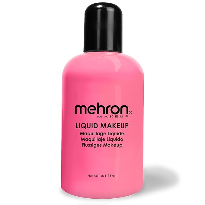 Mehron Makeup Liquid Makeup | Face Paint and Body Paint Perfect for Halloween, Cosplay I Air Brush Compatible 4.5 oz (133 ml) (PINK)