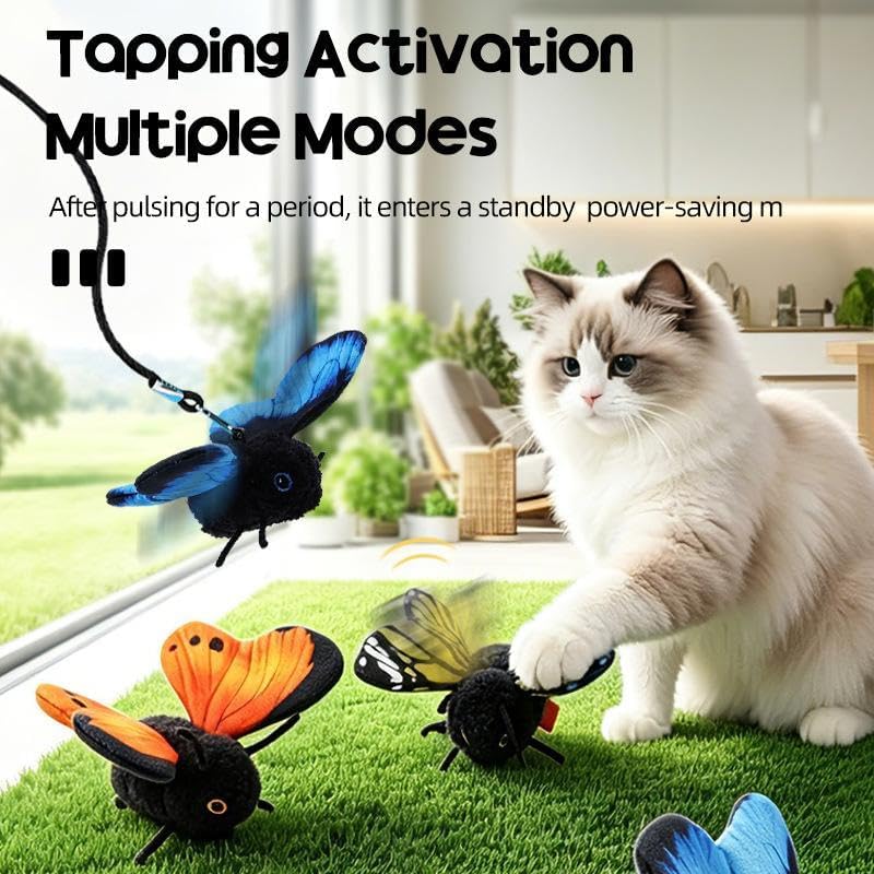 Smart Sensing Flapping Butterfly Toy Interactive Cat,Electric Cat Toy